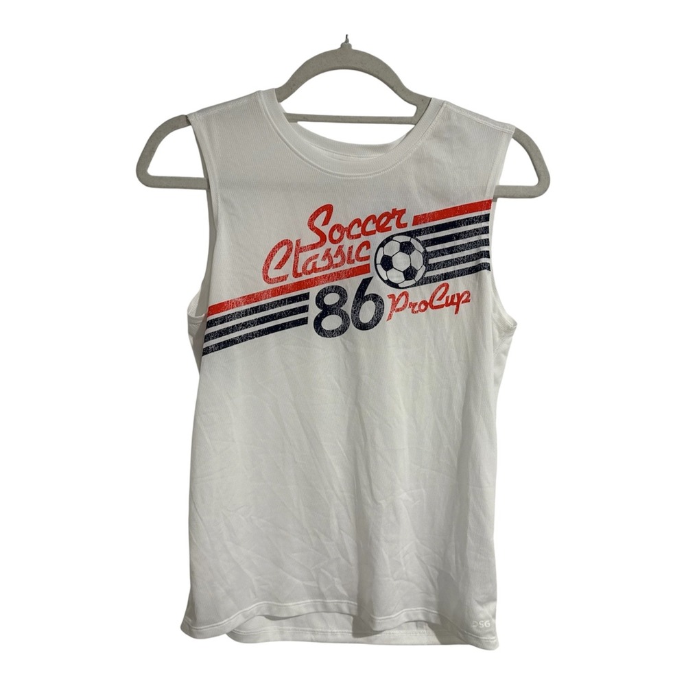 DSG Boys Soccer Classic 86 Pro Cup Movement Tank Top White Size‎ L 14-16 NWT
